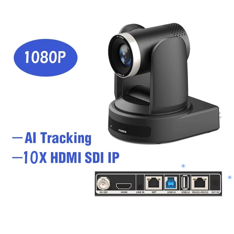 AI Tracking 4K NDI 10X/20X Conference Camera SDI USB PTZ Camera HDMI IP Live Streaming Support POE for Church Meeting